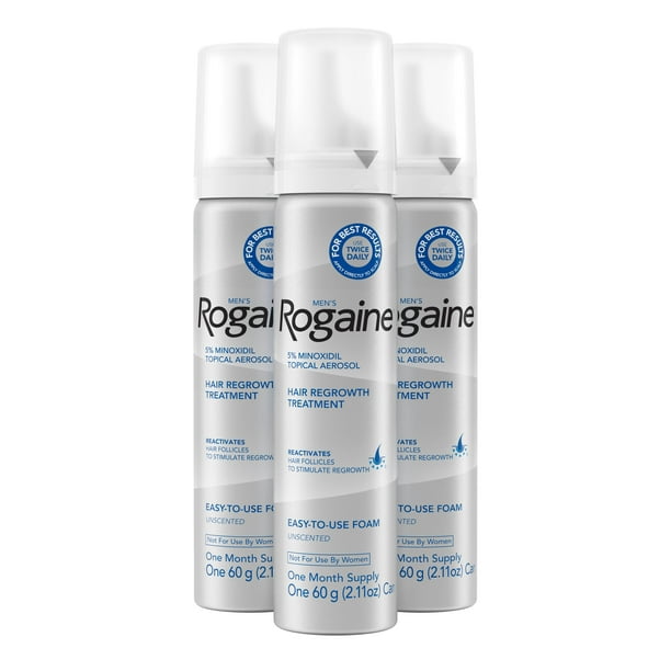 Men's Rogaine 5% Minoxidil Foam for Hair Regrowth, 3-month Supply -  
