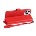 thumbnail image 4 of Extra Series Essential Leather Wallet Stand Case for iPhone 16 Pro Max - Red, 4 of 4