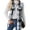 Grey, variant on Womens Plaid Vest Button Down Sleeveless Lapel Neck Long Vest Tops Outerwear Casual Flannel Waistcoat Jackets L