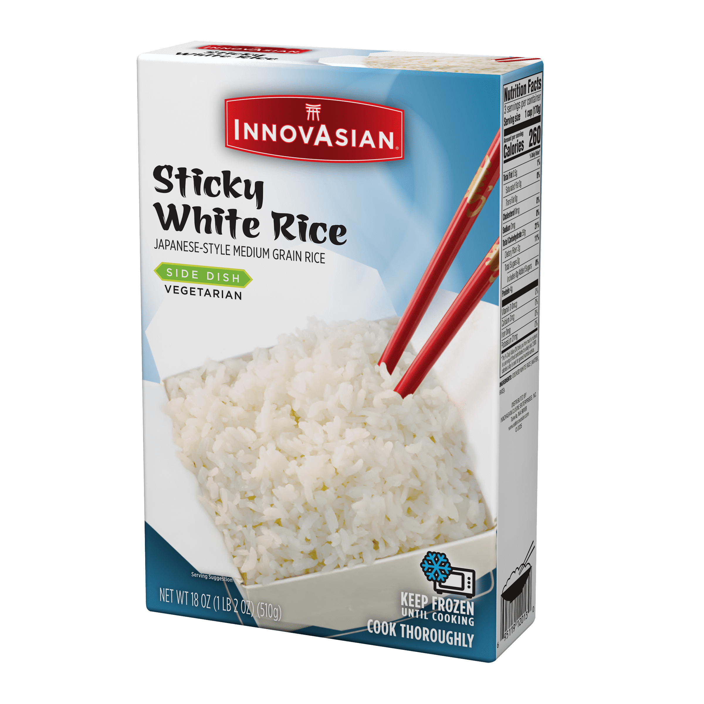 InnovAsian Sticky White Rice, 18 oz (Frozen)