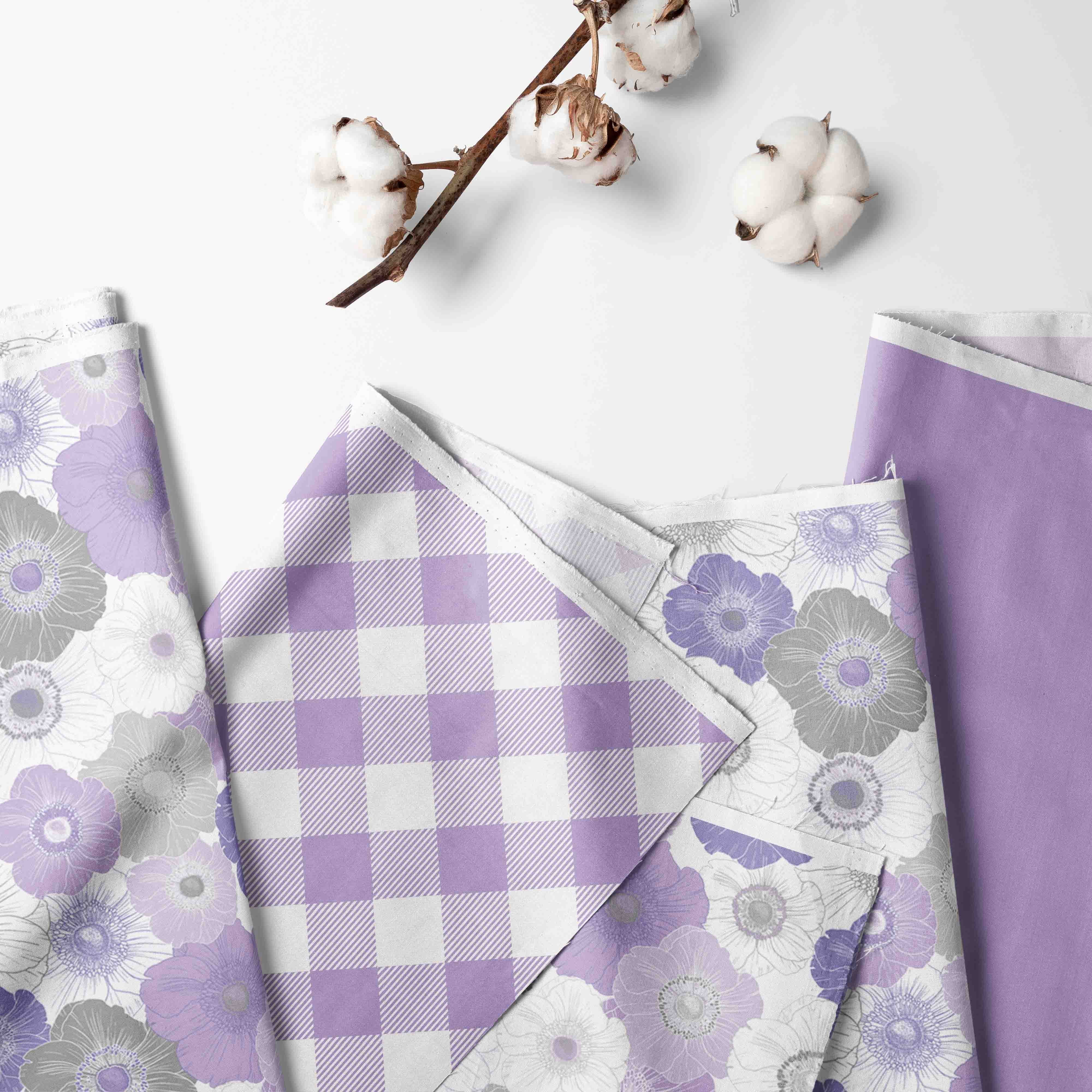 Bacati - 5 pc Toddler Bedding/Sheet Set 100% Cotton Percale, Watercolors Flowers Purple Gray