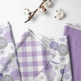 thumbnail image 3 of Bacati - 5 pc Toddler Bedding/Sheet Set 100% Cotton Percale, Watercolors Flowers Purple Gray, 3 of 31