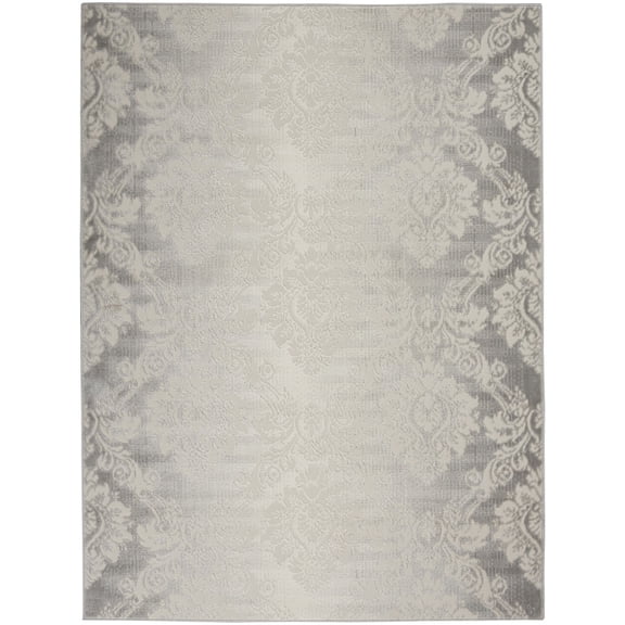 Nourison Elation ETN03 Indoor only Area Rug - Ivory Grey 5'3" x 7'3"