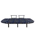 thumbnail image 3 of Sun Futon Couch, Doodle Style Star Motif with Stripes and Curved Lines Vintage Hand Drawn Sky, Daybed with Metal Frame Upholstered Sofa for Living Dorm, Loveseat, Navy Blue Marigold, by Ambesonne, 3 of 4