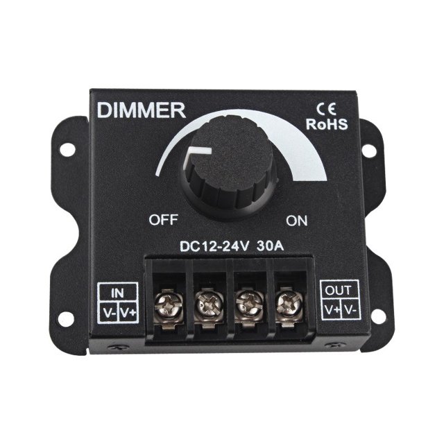 1 Pièce PWM 12V 24V 30A/720W Contrôleur de Gradateur LED pour Bande LED Unicolore Lampe Ruban Lumière Bouton Noir Contrôle Luminosité Kuyhfg Bienvenido a Kuyhfg