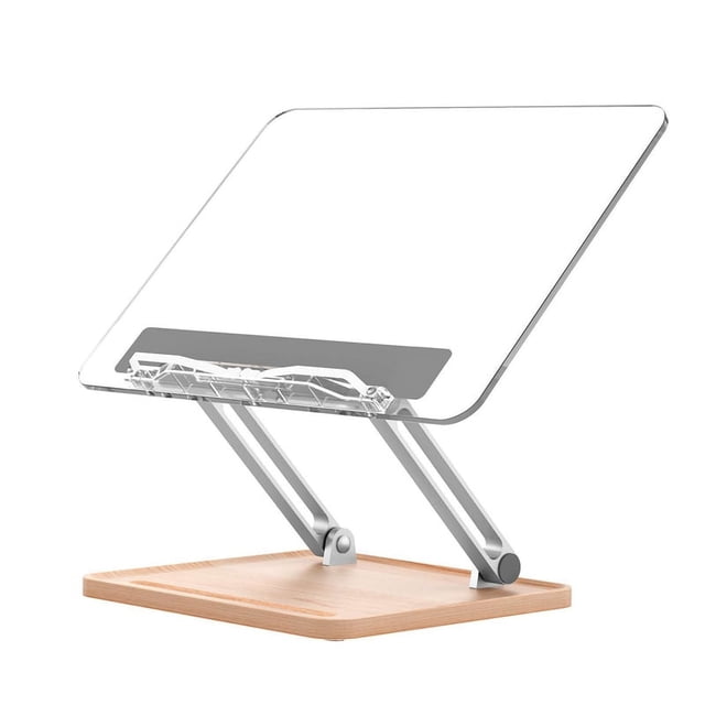 Soporte de Libro de AcríLico Ajustable para Lectura,Soporte Libro con Ranura para BolíGrafo, Elevador de Escritorio Plegable para Libro de Texto de Recetas de Computadora PortáTil