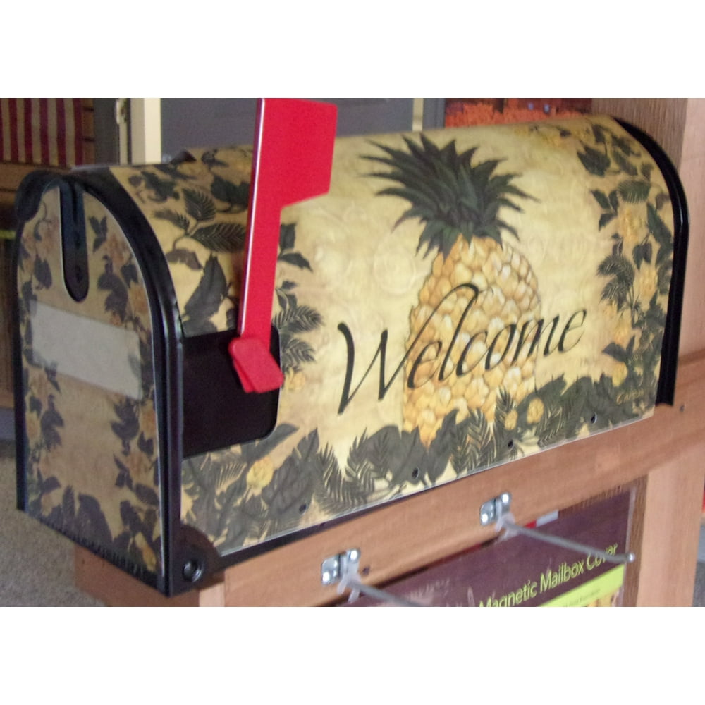 Floral Pineapple Summer Mailbox Cover Standard