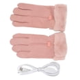 thumbnail image 3 of Gants Chauffants pour Moto, Gants Chauffants USB Imperméables Roses Température Réglable Confortables pour Ski Marche Course, 3 of 8