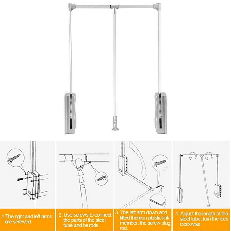 25/30/35/40/45/50CM Top Heavy Duty Retractable Closet Pull Out Rod