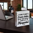 thumbnail image 6 of Zomyto 7x7 Inch Farmhouse Trying to Make Protein Shakes Wooden Box Sign Kitchen Wood Block Tabletop Sign Decorative Desk Sign Home Décor, 6 of 8