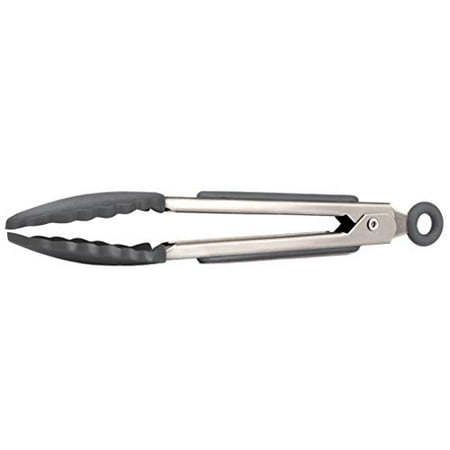 

Tovolo Stainless Steel Handled Mini Turner Tongs With Wide Silicone Tips & Silicone Grips on Handles Non-Stick & Heat-Resistant Silicone BPA-Free & Dishwasher-Safe
