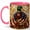 Pink, variant on Patriotic Duck Coffee Mug, Stained Glass Bird Mug, Ceramic 11 oz