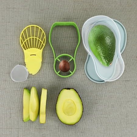 

Travelwant 4Pcs/Set Avocado Slicer Knife Peeler Pitter Cuber Dicer Keeper Multifunctional Avocado Knife Works as Pitter and Cutter Suitable for Fruit