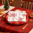 thumbnail image 6 of Red Snowflake Christmas Party Tableware Disposable Plates Cups Napkins Holiday Dinnerware for Festive Gatherings Family Celebrations(20 pcs Napkins), 6 of 6