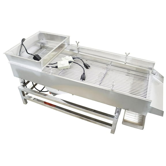 JG40-95 Full Linear Vibrating Screen with one 6mm Long Bar Sieve Screen 110V 80W Dual Motor Stainless Steel