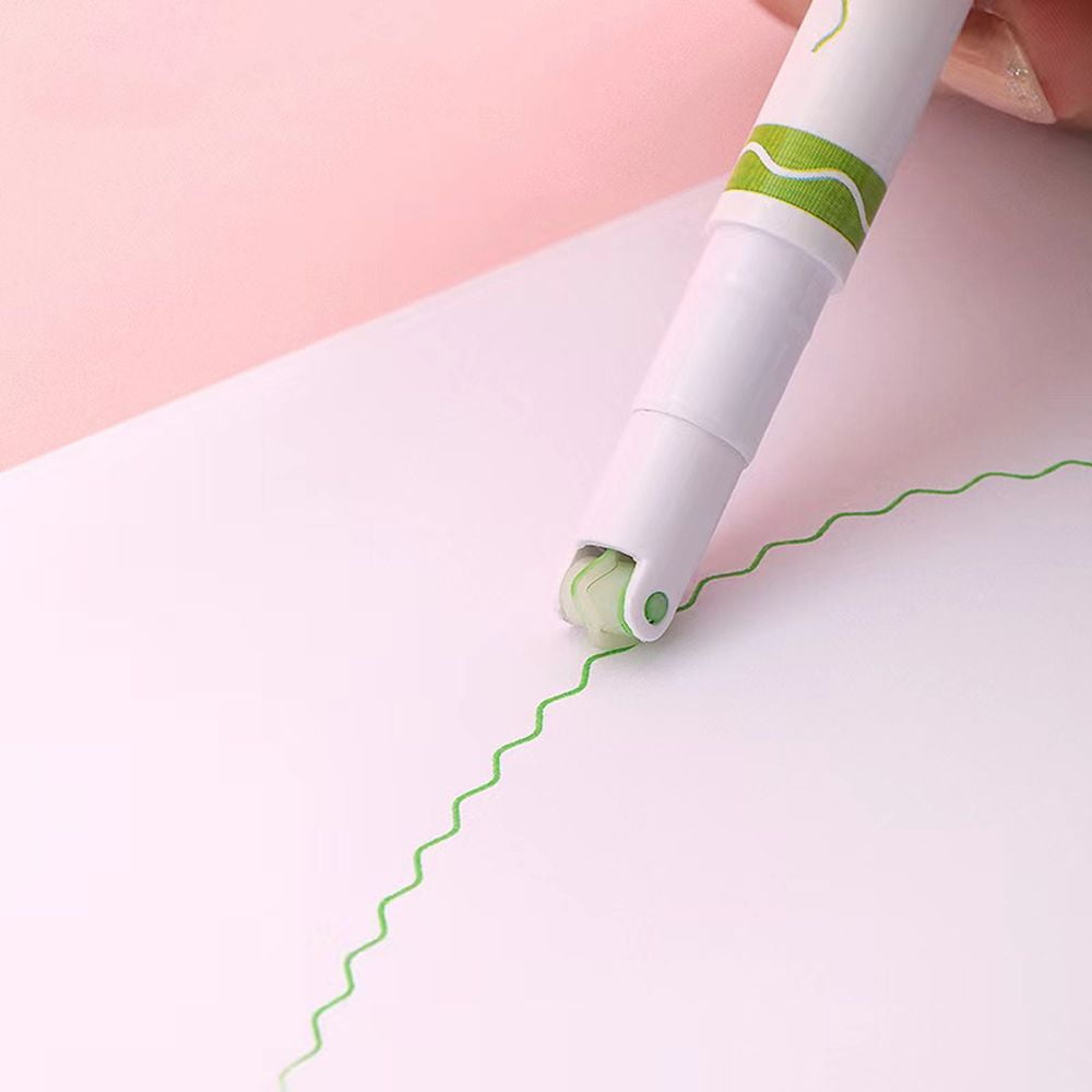 3/6pcs Kids Writing Curve Line Pen Stationery School Supplies Journaling  Colored Pens Note Curve Line Marker Curve Line Highlighter Pen Fine Point  Pen Fine Tip Markers A 6PCS 