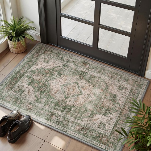 -Runner Rug X Rugs for Living Room- Machine Washable Rug-Soft Living Room Rug-Vintage Non Slip Carpet-Rugs for Bedrooms Dining Office
