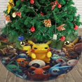 thumbnail image 3 of Falda para árbol de Navidad de Pikachu, suave y divertida, decoración navideña de granja con cuello para árbol de Navidad de 36", 3 of 4