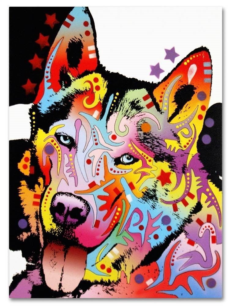 Trademark Fine Art "Siberian Husky" Canvas Art by Dean Russo