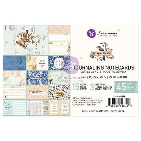 Nature Lover Journaling Cards 4"X6" 45/Pkg-15 Designs/3 Each