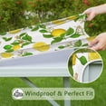 thumbnail image 6 of Yellow Lemon Fruit Limes White Pattern Square Fitted Tablecloth with Elastic Edge,Square Table Cover,Washable Elastic Table Cover for Home Kitchen Party Decor 36"x36", 6 of 6