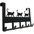 thumbnail image 2 of Mango Steam Metal over the Door Hanger Organizer for Towels, Hats, & More (Cat, Black), 2 of 6