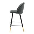 thumbnail image 6 of Counter Stool Chair, Set of 2, Fabric, Metal, Grey Gray, Modern Contemporary Urban Design, Bar Pub Cafe Bistro Hotel Restaurant Hospitality, 6 of 10