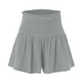 thumbnail image 4 of WAYUTE Shorts for Women Cotton High Elastic Waistband Pleated Ruffle Cute Beach Workout Flowy Skorts Casual Versatile Summer Dailywear, 4 of 5