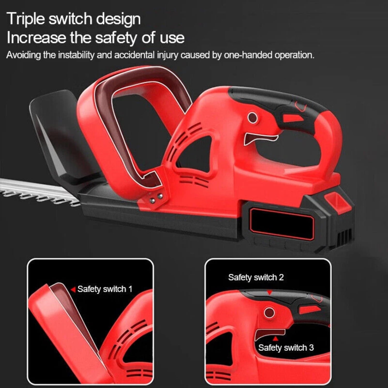 21V Cordless Hedge Trimmer with 22" Dual Blades, 2 Batteries & Charger Included, Lightweight & Compact with Splash Guard, Safety Switch for Yard, Garden, Landscaping