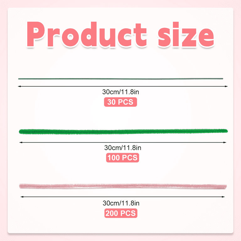Pipe Cleaners Chenille Stem Set,Easter Fuzzy Sticks Pipe Cleaners Bulk for Arts and Crafts,Home Decoration-Dark green + pink jade