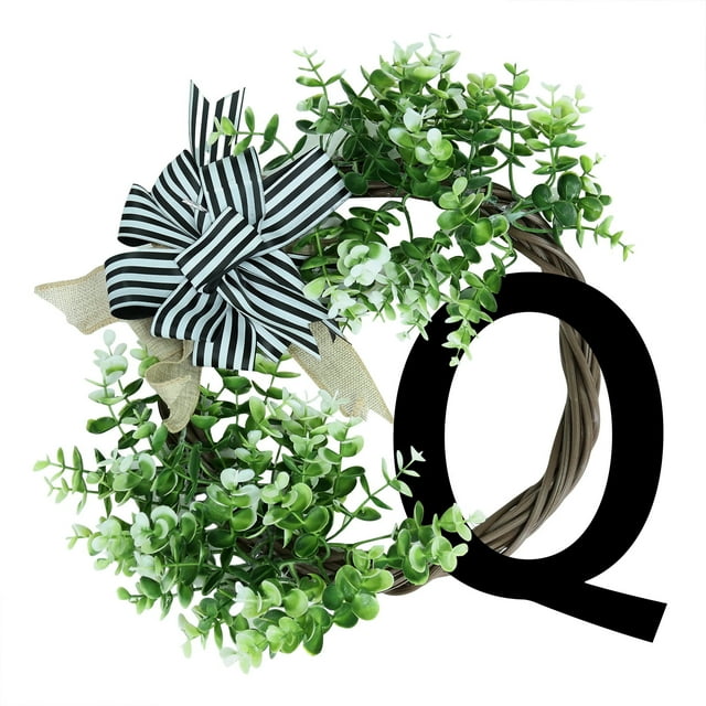 Unique Last Name Year Round Front Door Wreath With Bow Welcome Sign Garland 26 Letter Farmhouse Wreath For Front Door Spring All Mini Window Battery Powe Wreath Lights Solar Powe Wreath
