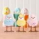 thumbnail image 2 of MuñEcos de PáJaros de Peluche de Pascua, Adornos NavideñOs de Estatuilla de PáJaro de Pie con Pata Larga, Bufanda Estampada y Lazo para Mesa Azul, 2 of 5