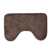Fsqjgq Bathroom Carpet U Shaped Non Slip Rubber Absorbent Bath Rugs Indoor Floor Mats Soft Memory Foam Doormats,16"x 24" 1 Piece Coffee