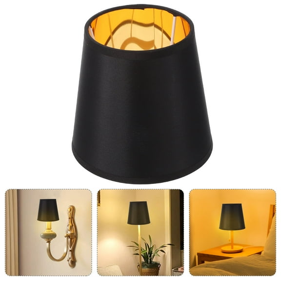 CRILSTYLEO Lamp Shade 1Pcs 15X5.51X4.33Inch Black Fabric E14 Screw Shape For Wall Lamps Simple Style