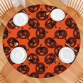 thumbnail image 2 of Halloween Swirled Pumpkins Pattern Round Fitted Tablecloth with Elastic Edge,Dining Table Cover Waterproof,Outdoor Round Tablecloth for Camping,Dining,Indoor and Outdoor, 2 of 7