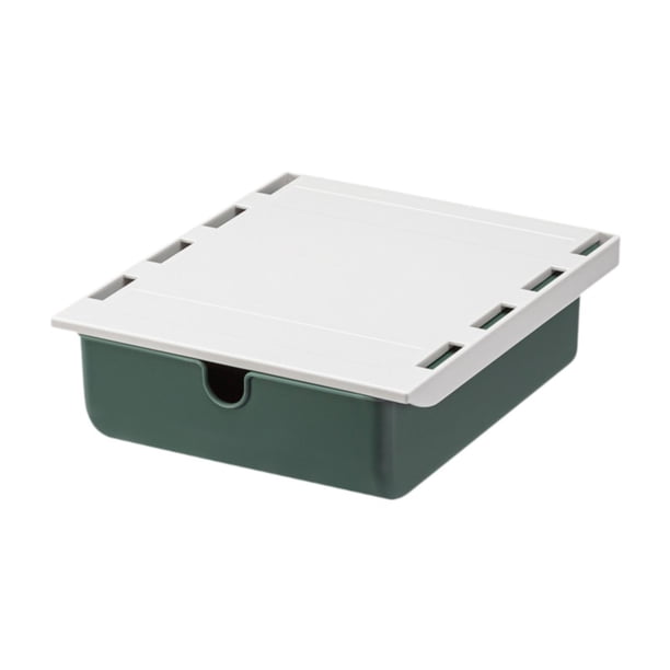 Cajero de escritorio de cajón debajo del escritorio, caja de almacenamiento de cajones de almacenamiento de lápices práctico para la sala de estudio verde
