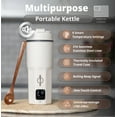 thumbnail image 4 of Travel Electric Kettle - 316 Stainless Steel, Portable Tea Kettle & Water Heater, 450ml Portable Water Boiler, 6 Temperature Settings, Auto Shut-off, Universal Voltage (100-240V), 4 of 8