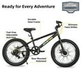 thumbnail image 2 of JOYSTAR 20 Inch Mountain Bike for Kids Ages 7-12 Year Old, 3-Inch Wide Knobby Tires, 7 Speed Shimano Drivetrain, Disc Brakes, Fat Tire Kids Bicycles for Boys Girls, 2 of 6