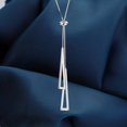 thumbnail image 2 of Stylish Geometric Y-Shaped Necklace in Silver - Perfect for Long Sweaters and Dresses, 2 of 4