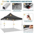 thumbnail image 6 of HOTEEL 10x10 Pop Up Canopy Outdoor Shade, Easy Up Sun Shelter with One Person Set Up Center Lock, Commercial Instant Canopy Tent, Portable Instant Camping Beach Canopy Tents for Parties, Beach, 6 of 10
