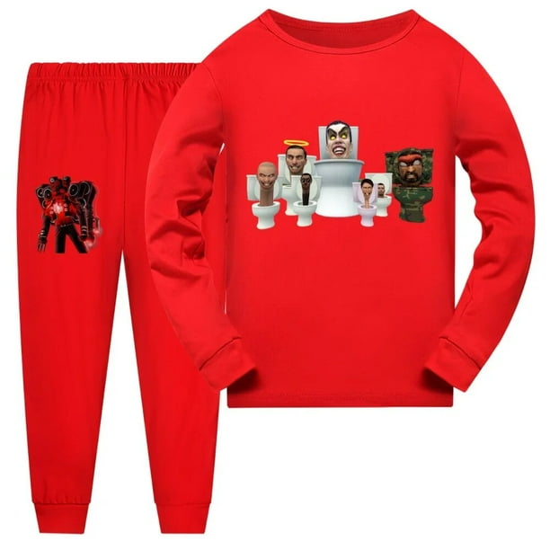 Conjunto de pijama de Halloween para ninos y ninas ropa de dormir de inodoro Skibidi Pijamas de Navidad primavera y otono