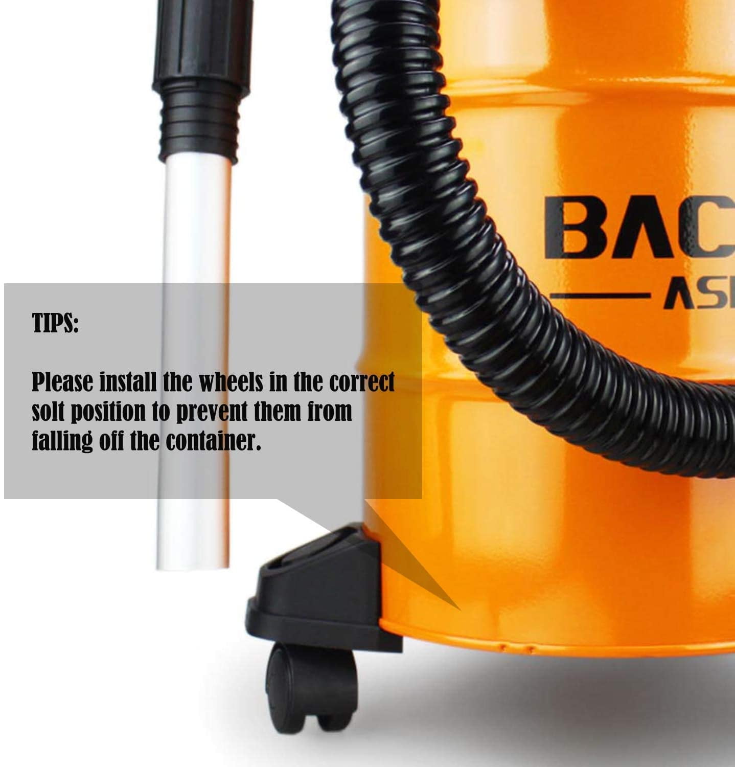 Ash Vacuum Cleaner, 5.3 Gallon Ash Vacuum for Pellet Stoves, Wood Fireplace, Ash Vac Pellet Grill, Wood Stoves, Fire Pits