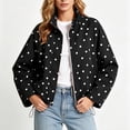thumbnail image 7 of SBYOJLPB Womens Polka Dot Coats Long Sleeve Zipper Waterproof Casual Coat with Cozy Everyday Wear, 7 of 7