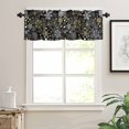 thumbnail image 7 of Christmas Snowflakes Kitchen Curtains and Valances Set, Gold White Black Abstract Winter Snow Rod Pocket Window Valance Window Curtain Panels for Living Room Bedroom Laundry, 27.5x36in, 3 Pieces, 7 of 7