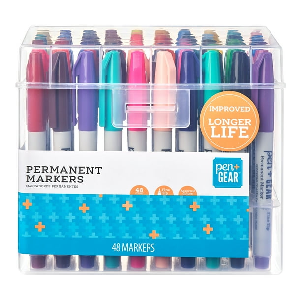 Pen + Gear Permanent Markers, Fine Tip, 48 Count