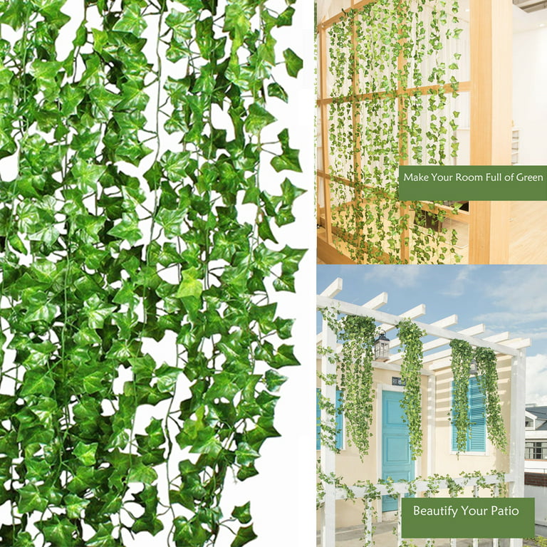 LJY 32.8 Yards Artificial Ivy Garland Foliage Green Leaves Fake Vine for  Wedding Party Ceremony DIY