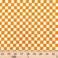 thumbnail image 4 of Poplin Fabric Cotton Checkered Print Hypoallergenic 60 Inches By The Yard For Sewing Shirts, Blouses, Button Downs, Table Covers, Racing Flags, Linings, & More - White / Orange (1 Yard), 4 of 4