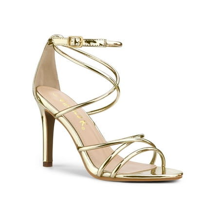

Allegra K Women s Sandals Stiletto Heels Open Toe Strappy Straps Prom Sandals
