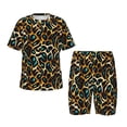 thumbnail image 1 of Fotbe Teal Leopard Pijama Estampada de 2 Piezas para Niños – Ropa de Dormir de Manga Corta Cómoda para Niños y Niñas, Camiseta y Shorts de Algodón-4X-Large, 1 of 6