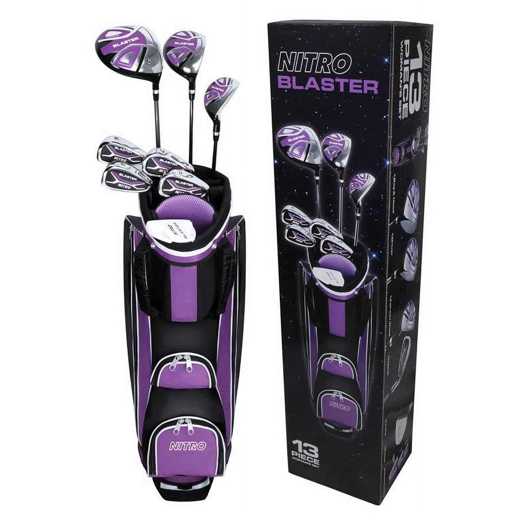 Nitro Ladies Golf Club Complete Set with Lightweight Cart Bag, 13-Piece, Right-Handed